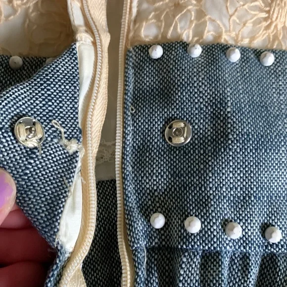 Freebird boho country dress lace western COSTUME model XS 0 2 S LONG free people - Picture 10 of 11